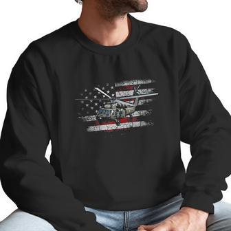 Uh60 Black Hawk Helicopter Vintage Flag Veteran Men Sweatshirt | Favorety DE