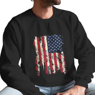 Usa 4Th Of July Patriots American Distressed Flag Men Sweatshirt | Favorety