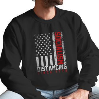 Usa Flag Socialism Distancing Since 1776 Men Sweatshirt | Favorety CA