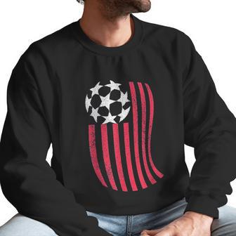 Usa National Flag With Soccer Ball Distressed Gift Men Sweatshirt | Favorety CA