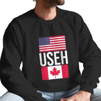 Useh American Pride Us Flag Canadian Flag Gift Canada Men Sweatshirt | Favorety UK