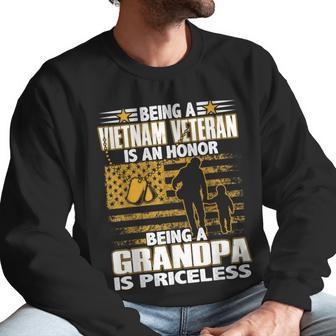 Mens Being Vietnam Veteran Is An Honor Grandpa Is Priceless Men Sweatshirt | Favorety