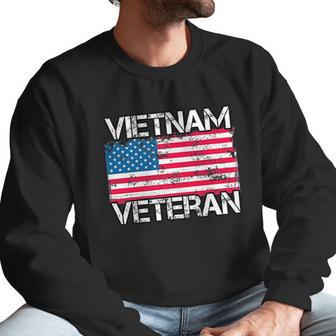 Vietnam Veteran Vintage Us Flag Military Vet Gift Men Sweatshirt | Favorety UK