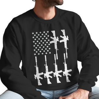Vintage American Gun Rifle Usa Flag Men Sweatshirt | Favorety