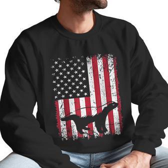 Vintage Honey Badger American Flag Animals Lover Men Sweatshirt | Favorety AU