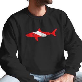 Vintage Shark Scuba Dive Diver Down Flag Emoji Men Sweatshirt | Favorety CA