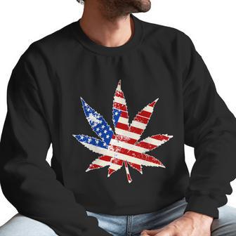 Vintage Weed American Flag 420 Men Sweatshirt | Favorety UK