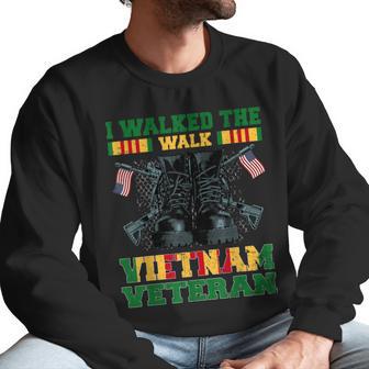 I Walked The Walk Vietnam Veteran American Flag Veterans Day Men Sweatshirt | Favorety UK