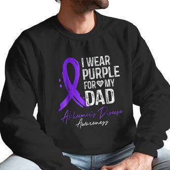 I Wear Purple For My Dad Alzheimer Disease Awareness Men Sweatshirt | Favorety CA