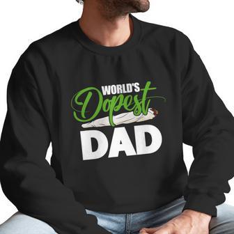 Weed Worlds Dopest Dad Funny Leaf Fashion Graphic Design Printed Casual Daily Basic Men Sweatshirt | Favorety AU