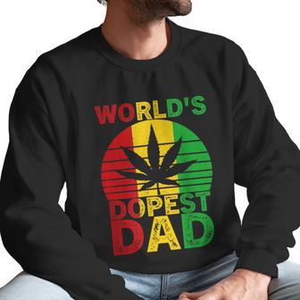 Worlds Dopest Dad Vintage Weed Leaf Cannabis Marijuana Men Sweatshirt | Favorety AU