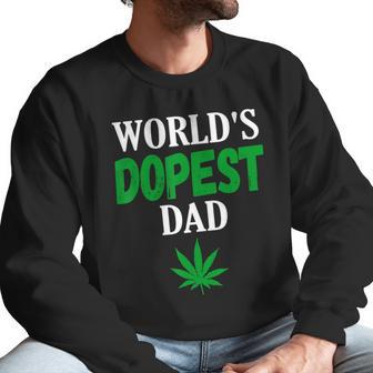 Worlds Dopest Dad Weed Marijuana Cannabis Funny Leaf T-Shirt Men Sweatshirt | Favorety