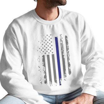 Back The Blue Usa Flag Police Lives Matter Men Sweatshirt | Favorety AU