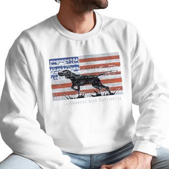 Country Life Outfitters Pointer Dog Americaan Flag Men Sweatshirt | Favorety DE