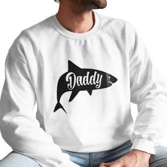 Daddy Shark In Black Dad Birthday Gifts Men Sweatshirt | Favorety AU