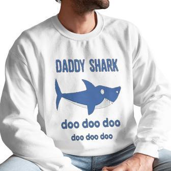 Daddy Shark Lovely Boy Dad Birthday Gifts Men Sweatshirt | Favorety UK