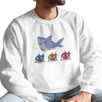 Daddy Shark And Three Baby Sharks Men Sweatshirt | Favorety DE