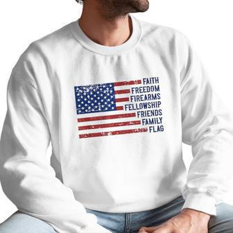 Faith Freedom Firearms Fellowship Friends Family Flag Men Sweatshirt | Favorety DE