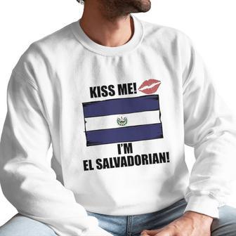 Kiss Me Im El Salvadorian Cute El Salvador Flag Men Sweatshirt | Favorety CA