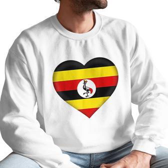 I Love Uganda Ugandan Flag Heart Men Sweatshirt | Favorety DE