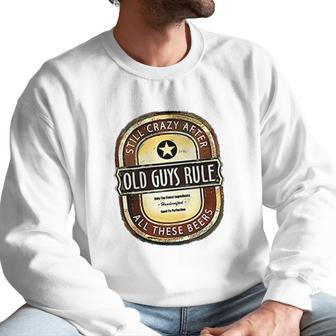 Old Guys Rule Crazy Brew Lake Blue Men Sweatshirt | Favorety CA