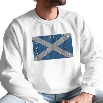 Scotland Flag Scottish Saltire Saint Andrews Cross Men Sweatshirt | Favorety