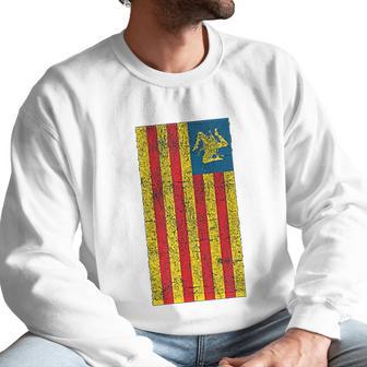 Sicilian Pride Sicilia Sicilian Flag Trinacria Faded Men Sweatshirt | Favorety AU