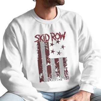 Skid Row Distressed Print Flag Men Sweatshirt | Favorety AU