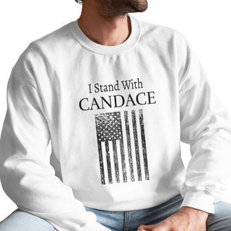 I Stand With Candace Patriot Usa Flag Men Sweatshirt | Favorety DE