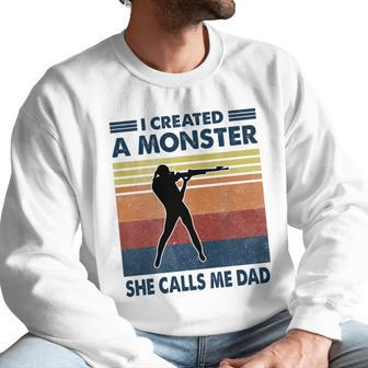 Vintage I Created A Monster Shooting She Calls Me Dad 2020 Men Sweatshirt | Favorety