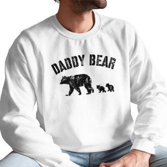 Vintage Daddy Bear With 2 Two Cubs Dad Father Papa T-Shirt Men Sweatshirt | Favorety CA