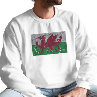 Wales Flag Welsh Dragon Baner Cymru Y Ddraig Goch Men Sweatshirt | Favorety UK