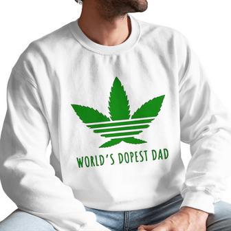 Weed Worlds Dopest Dad Funny Men Sweatshirt | Favorety