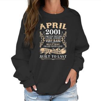 20Th Birthday Decoration April 2001 Men Women 20 Years Old Women Sweatshirt | Favorety UK