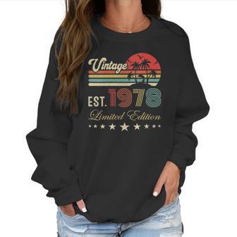 Womens 44Th Birthday Born 1978 Vintage Limited Edition 44 Birthday V-Neck Women Sweatshirt | Favorety AU