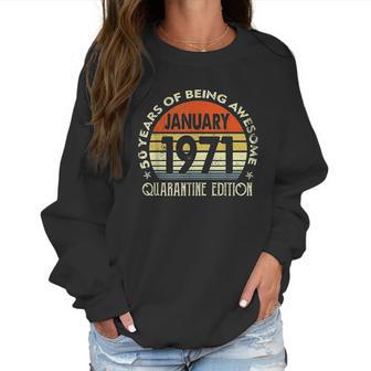 50Th Birthday Gift 50 Years Old Retro Vintage January 1971 Women Sweatshirt | Favorety UK