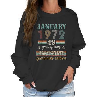 50Th Birthday Gift 50 Years Old Retro Vintage January 1972 Women Sweatshirt | Favorety CA