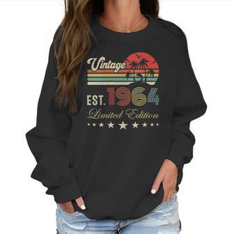 Womens 58Th Birthday Born 1964 Vintage Limited Edition 58 Birthday V-Neck Women Sweatshirt | Favorety CA