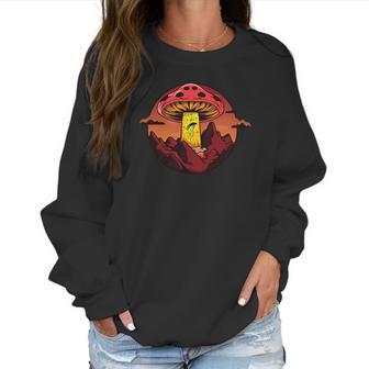 Alien Ufo Space Aliens Spaceship Kiffen Joint Mushrooms Shirt Women Sweatshirt | Favorety DE