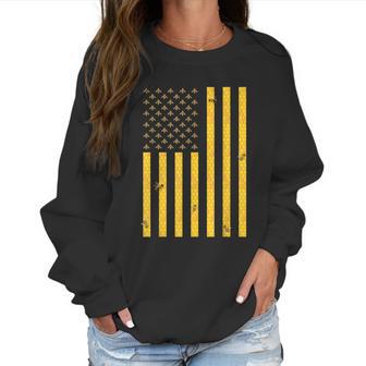 American Flag Honeycomb Honey Bee Beekeeping Beekeeper Women Sweatshirt | Favorety DE