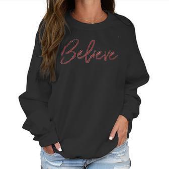 Apparel Kids Believe Christmas Red Raglan Women Sweatshirt | Favorety AU