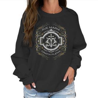 Ave Maria Schubert Latin Mass Blessed Mother Mary Hail Gift Women Sweatshirt | Favorety UK