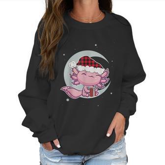 Axolotl Christmas Manga Kawaii Salamander Cute Santa Moon Women Sweatshirt | Favorety CA