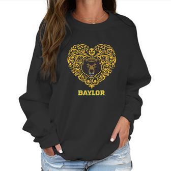 Baylor Bears Heart Floral Love Apparel Women Sweatshirt | Favorety