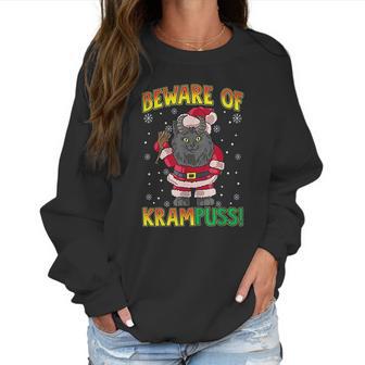 Beware Of Krampuss Cat Krampus Christmas Krampus Women Sweatshirt | Favorety DE