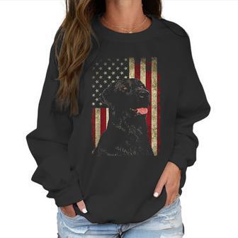 Black Labrador Gift Usa Flag Lab Owner Duck Hunter Women Sweatshirt | Favorety CA