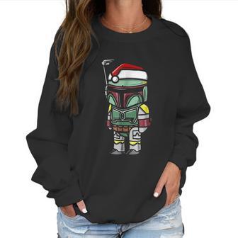 Boba Fett Santa Hat Cartoon Christmas Women Sweatshirt | Favorety CA