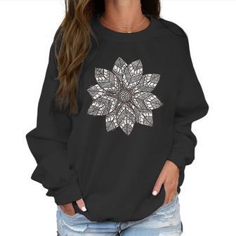 Brown & White Mandala Flower Yoga Sacred Mantra Geometry Women Sweatshirt | Favorety