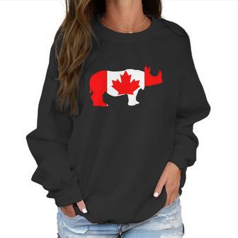 Canada Flag - Rhinoceros - Womens T-Shirt By American Apparel Women Sweatshirt | Favorety