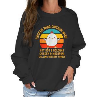 Chicken Wing Chicken Wing Song Lyric Hot Dog Bologna Retro Vintage Women Sweatshirt | Favorety